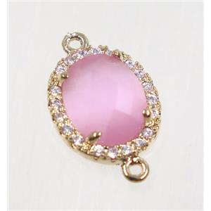 gemstone connector paved zircon, gold plated, approx 11x13mm [GMPDA9098]