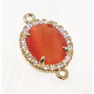 gemstone connector paved zircon, gold plated, approx 11x13mm [GMPDA9100]