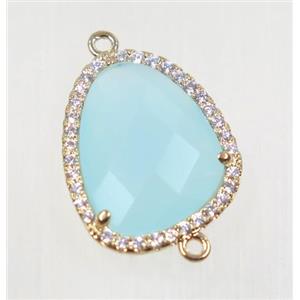 gemstone connector paved zircon, gold plated, approx 15-18mm [GMPDA9123]