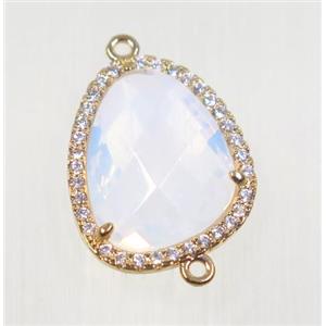 gemstone connector paved zircon, gold plated, approx 15-18mm [GMPDA9124]