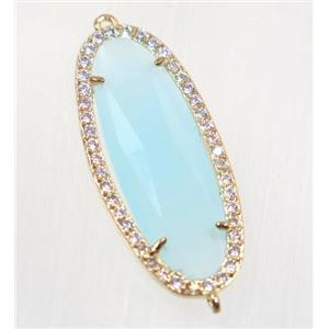 gemstone connector paved zircon, gold plated, approx 15x33mm [GMPDA9129]