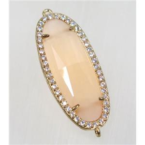 gemstone connector paved zircon, gold plated, approx 15x33mm [GMPDA9132]