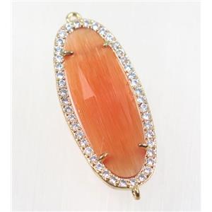 gemstone connector paved zircon, gold plated, approx 15x33mm [GMPDA9133]