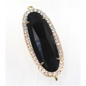 gemstone connector paved zircon, gold plated, approx 15x33mm [GMPDA9135]