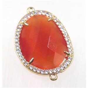 gemstone connector paved zircon, gold plated, approx 18x23mm [GMPDA9165]