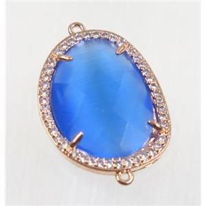 gemstone connector paved zircon, gold plated, approx 18x23mm [GMPDA9166]