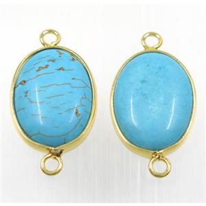blue turquoise oval connector, approx 15x20mm [GMPDA9209]