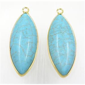 blue turquoise pendant, horse eye, approx 15x37mm [GMPDA9212]