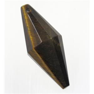 yellow Tigers eye stone pendulum pendant, approx 15-38mm [GMPDA9246]