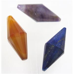 mix gemstone pendulum pendant, approx 15-38mm [GMPDA9249]