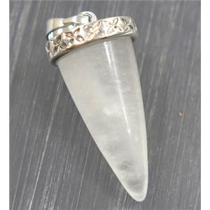 clear quartz bullet pendant, approx 11-25mm [GMPDA9251]