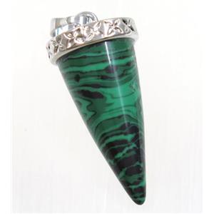 green malachite bullet pendant, approx 11-25mm [GMPDA9252]
