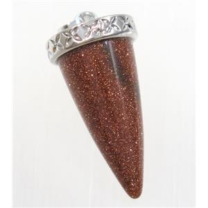 gold sandstone bullet pendant, approx 11-25mm [GMPDA9254]