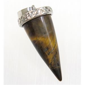 tiger eye stone bullet pendant, approx 11-25mm [GMPDA9256]