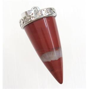 red jasper bullet pendant, approx 11-25mm [GMPDA9257]