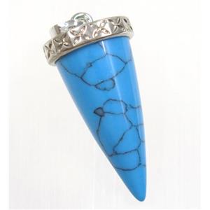 blue turquoise bullet pendant, approx 11-25mm [GMPDA9258]