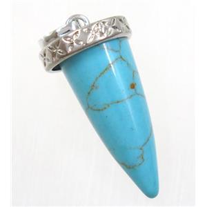 aqua turquoise bullet pendant, approx 11-25mm [GMPDA9259]