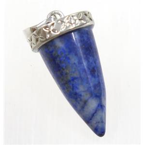 blue Lapis lazuli bullet pendant, approx 11-25mm [GMPDA9261]