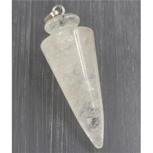 Clear Quartz bullet pendant, approx 16-40mm [GMPDA9264]