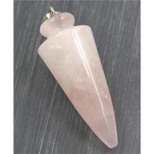Rose Quartz bullet pendant, approx 16-40mm [GMPDA9265]