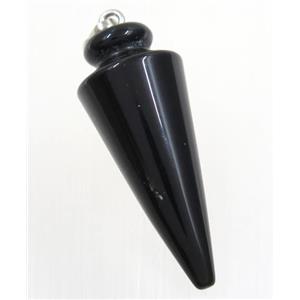 black agate bullet pendant, approx 16-40mm [GMPDA9266]