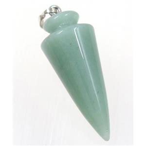 green aventurine bullet pendant, approx 16-40mm [GMPDA9267]