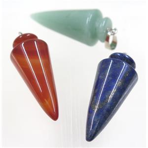mix gemstone bullet pendant, approx 16-40mm [GMPDA9271]