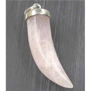 Rose Quartz horn pendant, approx 11-40mm [GMPDA9273]