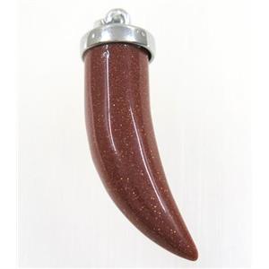 gold sandstone horn pendant, approx 11-40mm [GMPDA9276]