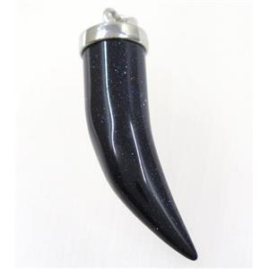 blue sanstone horn pendant, approx 11-40mm [GMPDA9277]
