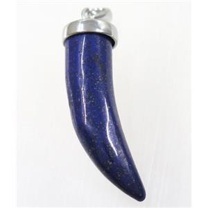 blue Lapis Lazuli horn pendant, approx 11-40mm [GMPDA9281]