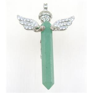 gemstone pendant, angel, platinum plated, approx 35-50mm [GMPDA9303]