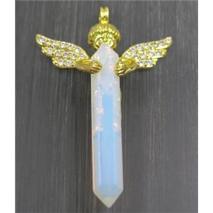 gemstone pendant, angel, gold plated, approx 35-50mm [GMPDA9309]