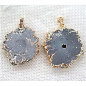 gemstone pendant, freeform, approx 15-30mm [GMPDA9339]