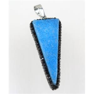 gemstone pendant paved rhinestone, triangle, approx 15-40mm [GMPDA9342]