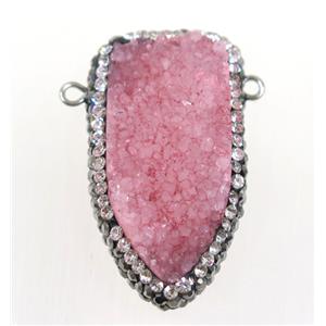 druzy quartz connector paved rhinestone, approx 18-30mm [GMPDA9350]