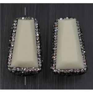 white Resin bead paved rhinestone, approx 12-30mm [GMPDA9515]