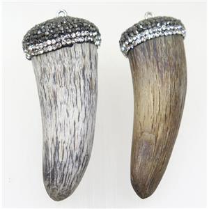 bullHorn pendant paved rhinestone, approx 15-60mm [GMPDA9550]
