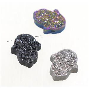 Druzy Agate Hamsahand pendant, mix color, approx 11-13mm [GMPDA9581]