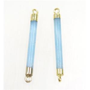 blue Amazonite connector, stick, gold plated, approx 3-30mm [GMPDA9583]