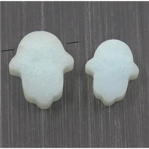lt.blue Amazonite hamsahand pendant, approx 11-13mm [GMPDA9618-L]