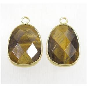 tiger eye stone pendant, faceted teardrop, approx 15-20mm [GMPDA9702]