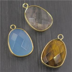 mix gemstone pendant, faceted teardrop, approx 15-20mm [GMPDA9703]