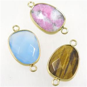mix gemstone connector, gold plated, approx 15-20mm [GMPDA9724]