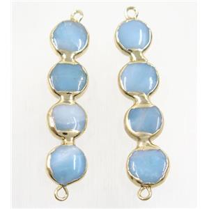 blue dye Amazonite connector, gold plated, approx 10-45mm [GMPDA9762]