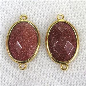 Golden SandStone connector, faceted oval, approx 15x20mm [GMPDA9794]