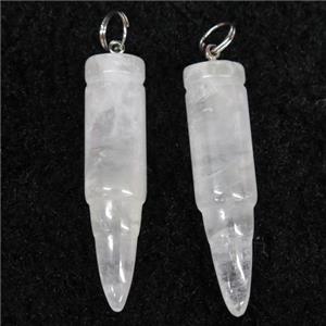 Clear Quartz bullet pendant, approx 10x40mm [GMPDA9802]