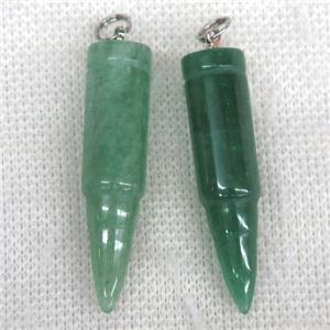 green Aventurine bullet pendant, approx 10x40mm [GMPDA9804]
