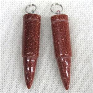 golden SandStone bullet pendant, approx 10x40mm [GMPDA9808]