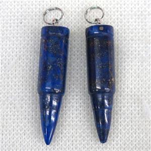 blue Lapis Lazuli bullet pendant, approx 10x40mm [GMPDA9813]